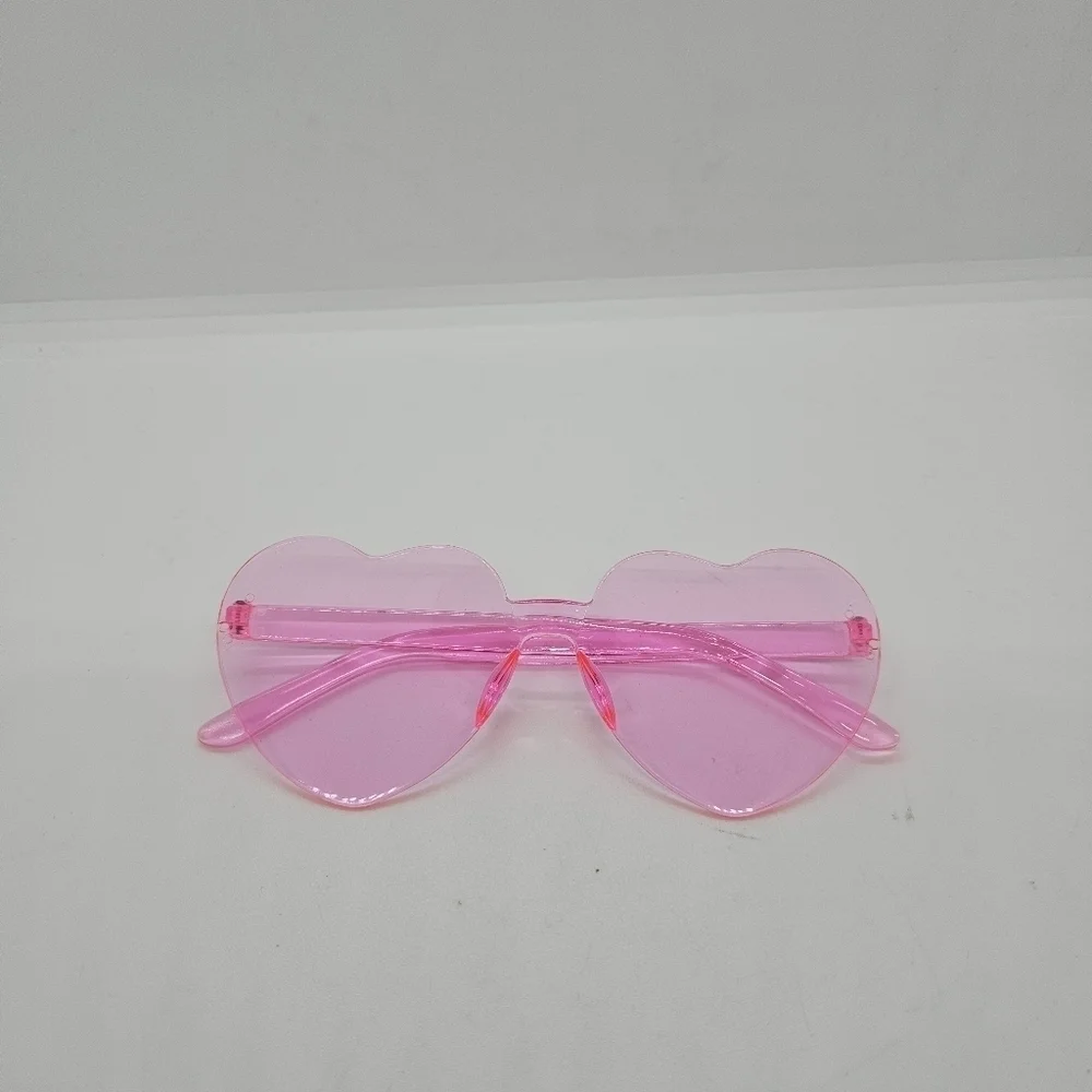 pink plastic heart shaped glasses
